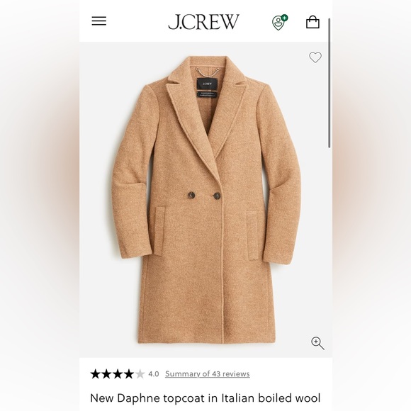 J. Crew Jackets & Blazers - J Crew Daphne Topcoat Italian Boiled Wool